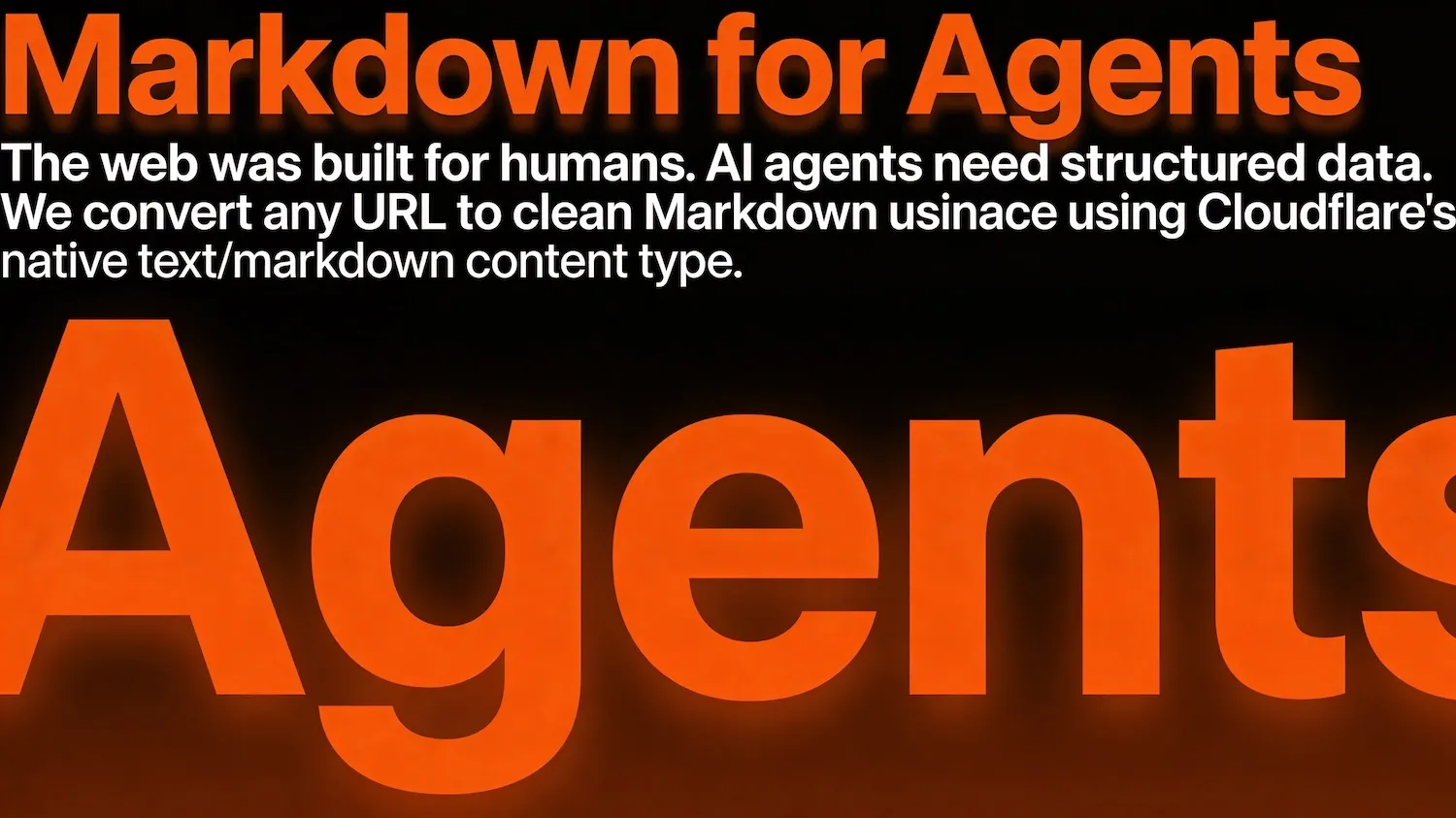 Web content flowing through markdown.new into clean Markdown for AI agents