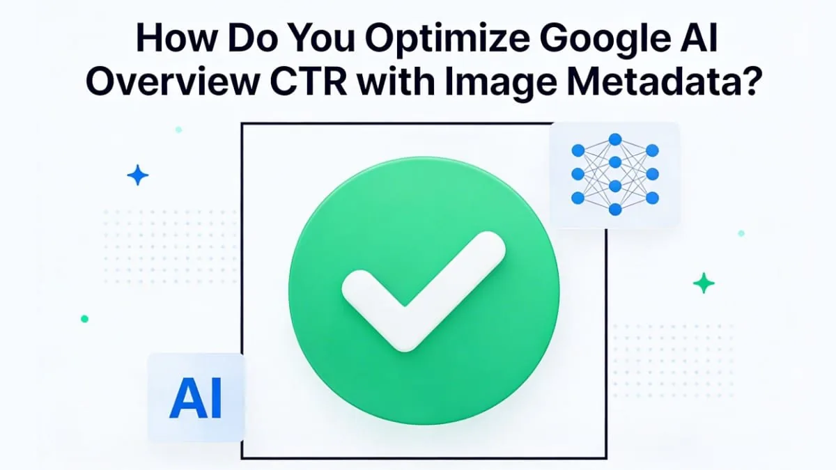 Google sonuçlarında seçilen küçük görseli ve onay işaretini gösteren metadata rehberi