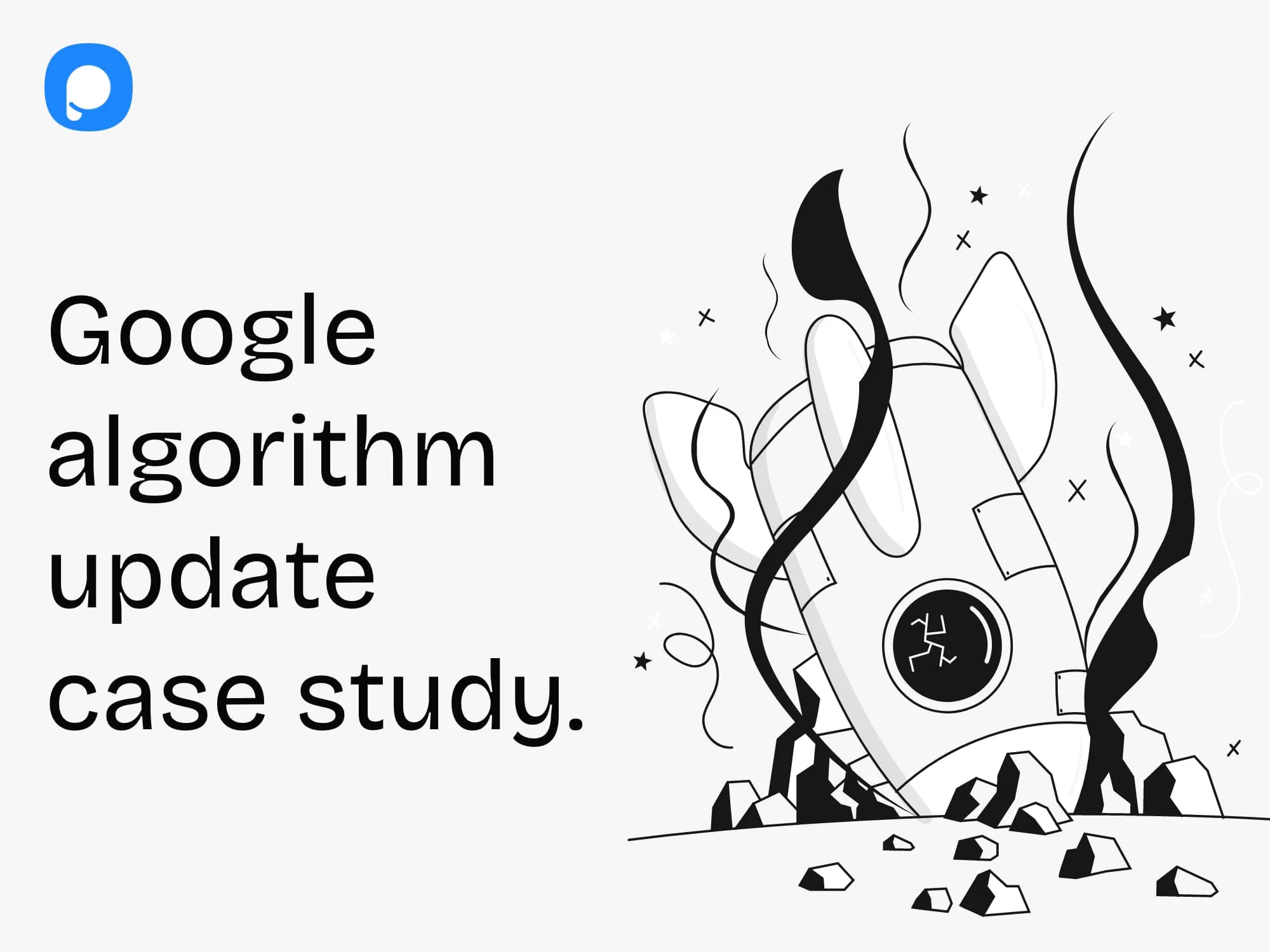 Popupsmart case study cover about recovering from a Google algorithm update