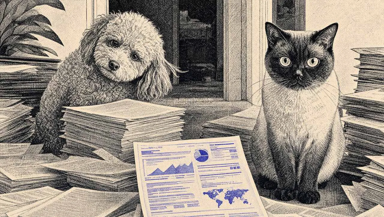 Bidik and Minnos beside a printed non-commodity content checklist