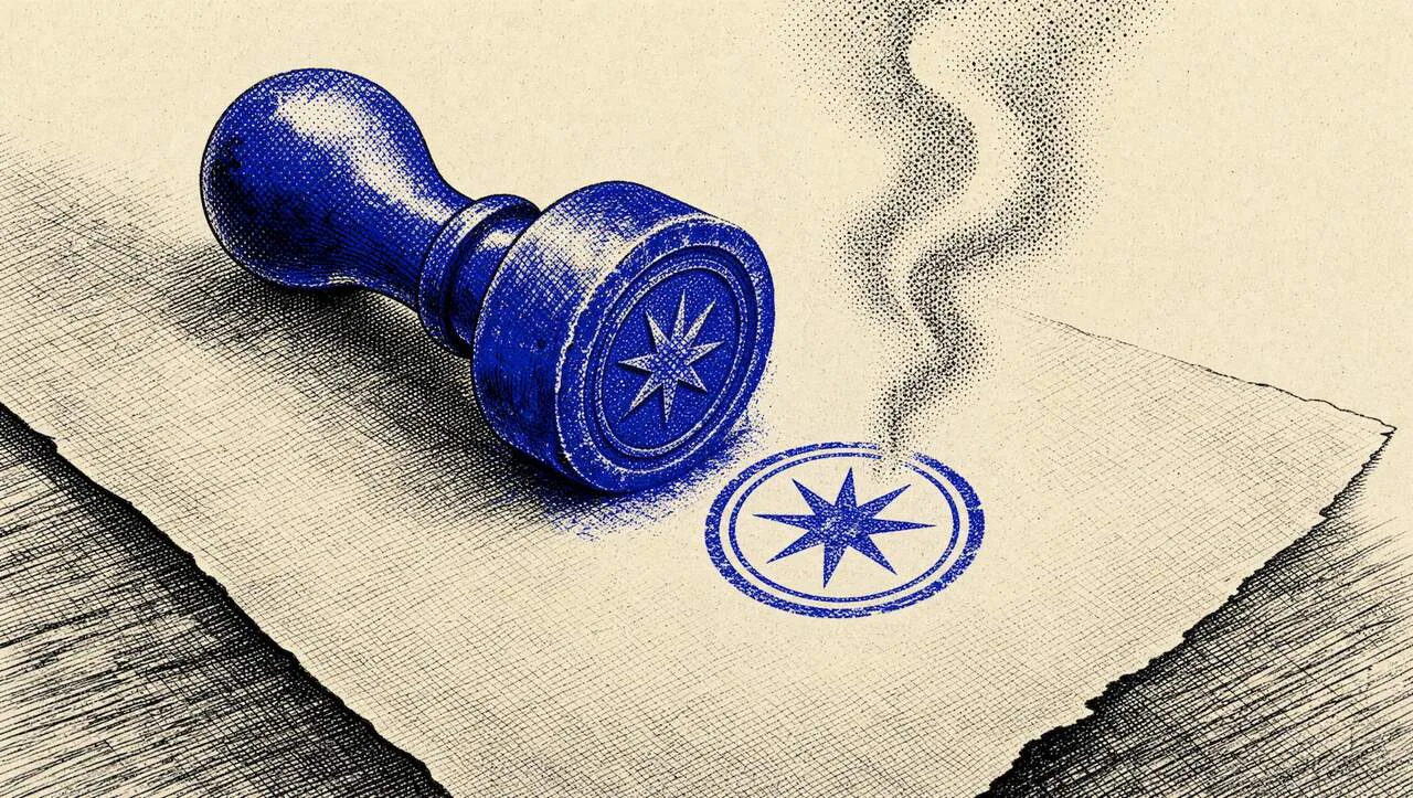 Three-layer GEO and SEO checklist marked with an editorial approval stamp