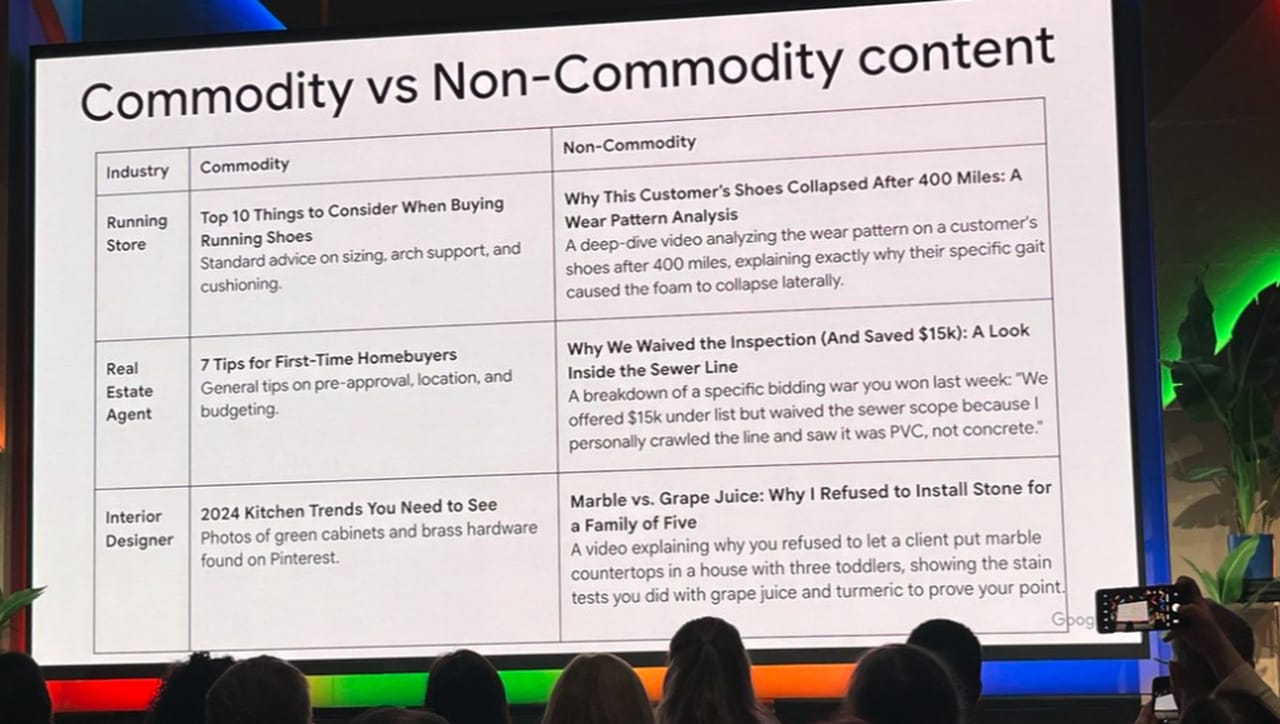 commodifty vs non-commodity content