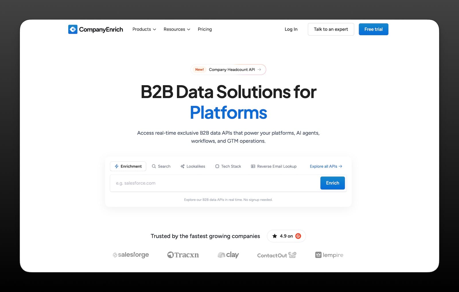 companyenrich.com website